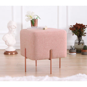 Taburet Copper 56, roz, material textil/bumbac, 40x40x42 cm