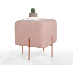 Taburet Copper 56, roz, material textil/bumbac, 40x40x42 cm