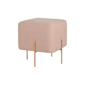 Taburet Copper 56, roz, material textil/bumbac, 40x40x42 cm