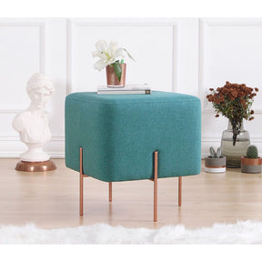 Taburet Copper 57, verde, material textil/bumbac, 40x40x42 cm
