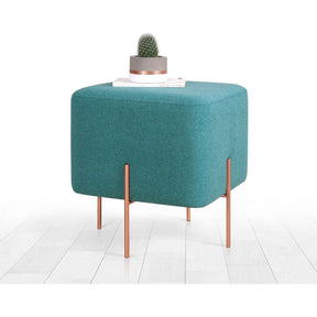 Taburet Copper 57, verde, material textil/bumbac, 40x40x42 cm