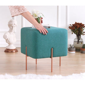 Taburet Copper 57, verde, material textil/bumbac, 40x40x42 cm