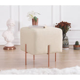 Taburet Copper 58, crem, material textil/bumbac, 40x40x42 cm