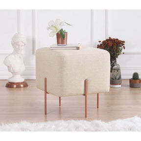 Taburet Copper 58, crem, material textil/bumbac, 40x40x42 cm