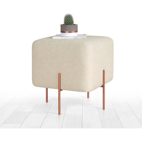 Taburet Copper 58, crem, material textil/bumbac, 40x40x42 cm