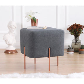 Taburet Copper 59, gri, material textil/bumbac, 40x40x42 cm