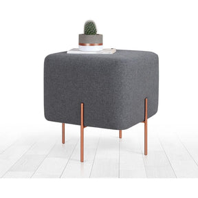 Taburet Copper 59, gri, material textil/bumbac, 40x40x42 cm