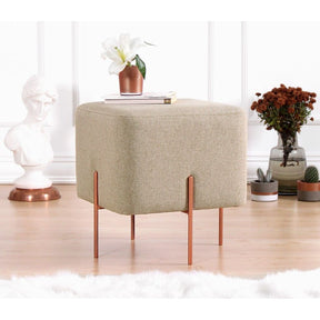 Taburet Copper 60, bej, material textil/bumbac, 40x40x42 cm