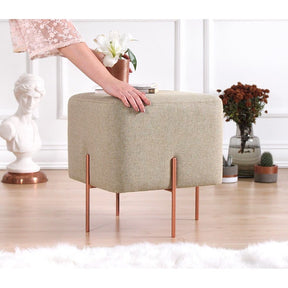 Taburet Copper 60, bej, material textil/bumbac, 40x40x42 cm