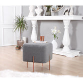 Taburet Copper 63, gri, material textil/bumbac, 40x40x42 cm