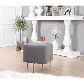 Taburet Copper 63, gri, material textil/bumbac, 40x40x42 cm