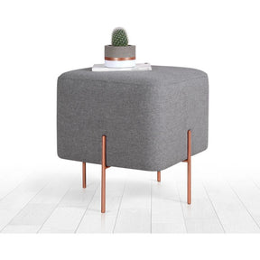 Taburet Copper 63, gri, material textil/bumbac, 40x40x42 cm