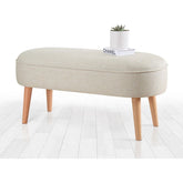 Bancheta Lednok, crem, material textil, 100x40x47 cm