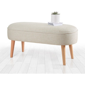 Bancheta Lednok, crem, material textil, 100x40x47 cm
