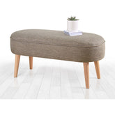 Bancheta Lednok, gri deschis, material textil, 100x40x47 cm