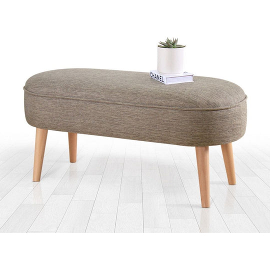Bancheta Lednok, gri deschis, material textil, 100x40x47 cm