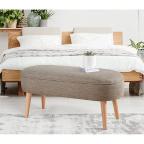 Bancheta Lednok, gri deschis, material textil, 100x40x47 cm