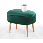Taburet Moile, verde, lemn/stofa catifelata, 63x44x47 cm