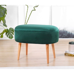 Taburet Moile, verde, lemn/stofa catifelata, 63x44x47 cm