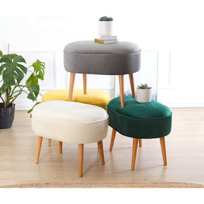 Taburet Moile, verde, lemn/stofa catifelata, 63x44x47 cm