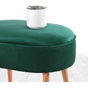 Taburet Moile, verde, lemn/stofa catifelata, 63x44x47 cm