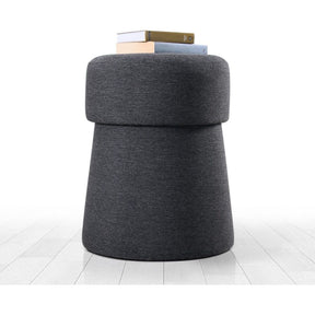 Taburet Beans, gri, bumbac/material textil, 40x50 cm
