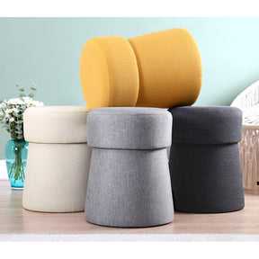 Taburet Beans, gri deschis, bumbac/material textil, 40x50 cm