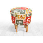 Taburet Rug, multicolor, material textil, 42x42 cm