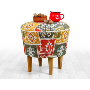 Taburet Rug, multicolor, material textil, 42x42 cm