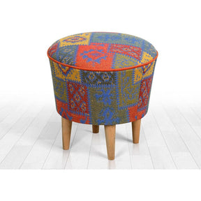 Taburet Rug v3, multicolor, material textil, 42x42 cm