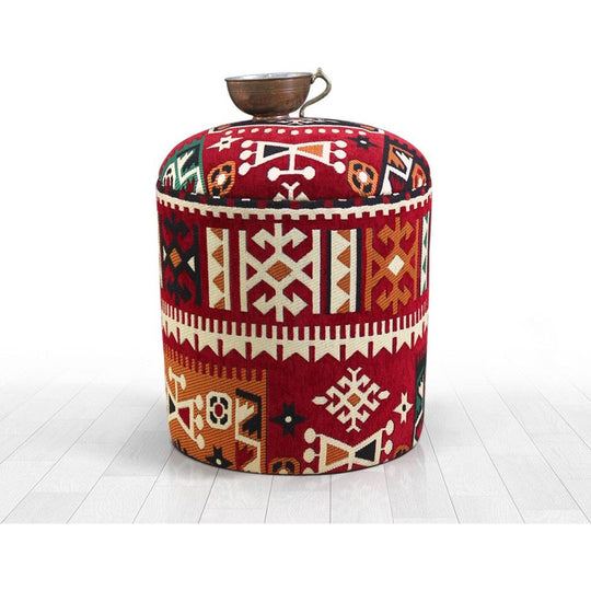 Taburet Bozok v2, multicolor, bumbac/material textil, 40x46 cm