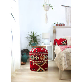 Taburet Bozok v3, multicolor, bumbac/material textil, 40x46 cm