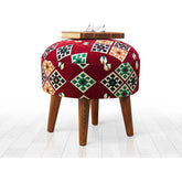 Taburet Melik v2, multicolor, material textil, 46x42 cm