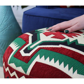 Taburet Melik v3, multicolor, material textil, 46x42 cm