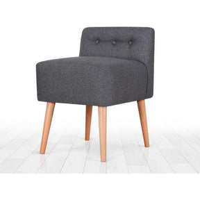 Taburet Moouv 9104, gri, bumbac/lemn, 43x43 cm