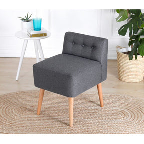 Taburet Moouv 9104, gri, bumbac/lemn, 43x43 cm