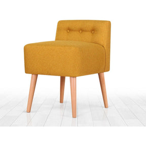 Taburet Moouv 9101, galben, bumbac/lemn, 43x43 cm