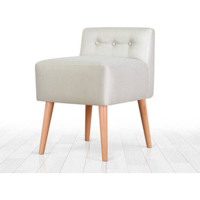 Taburet Moouv 9103, crem, bumbac/lemn, 43x43 cm