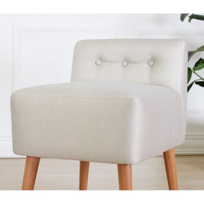 Taburet Moouv 9103, crem, bumbac/lemn, 43x43 cm