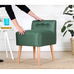 Taburet Moouv 9102, verde, bumbac/lemn, 43x43 cm