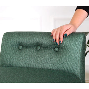 Taburet Moouv 9102, verde, bumbac/lemn, 43x43 cm