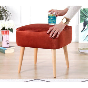 Taburet Moouv 7082, albastru, catifea, 45x45x43 cm