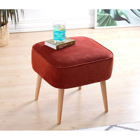 Taburet Moouv 7082, albastru, catifea, 45x45x43 cm
