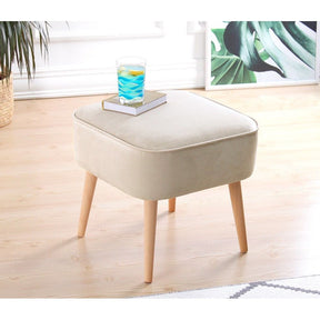 Taburet Moouv 7083 alb, catifea, 45x45x43 cm