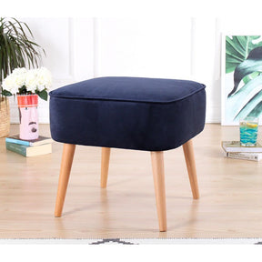 Taburet Moouv 7084, albastru, catifea, 45x45x43 cm
