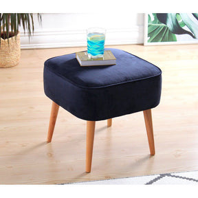 Taburet Moouv 7084, albastru, catifea, 45x45x43 cm
