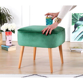 Taburet Moouv 7086, verde, catifea, 45x45x43 cm