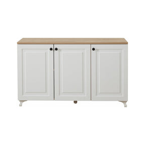 Comoda Tuvalle 011, alb/stejar, PAL, 120x37x72 cm