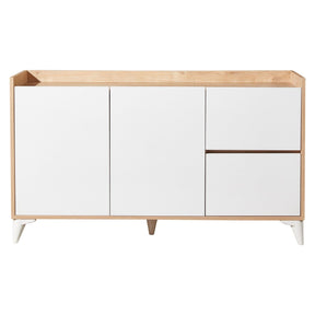Comoda Tuvalle 032, alb/stejar, PAL, 140x40x78 cm