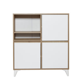 Comoda Tuvalle 042, stejar/alb, PAL melaminat, 97x35x109 cm